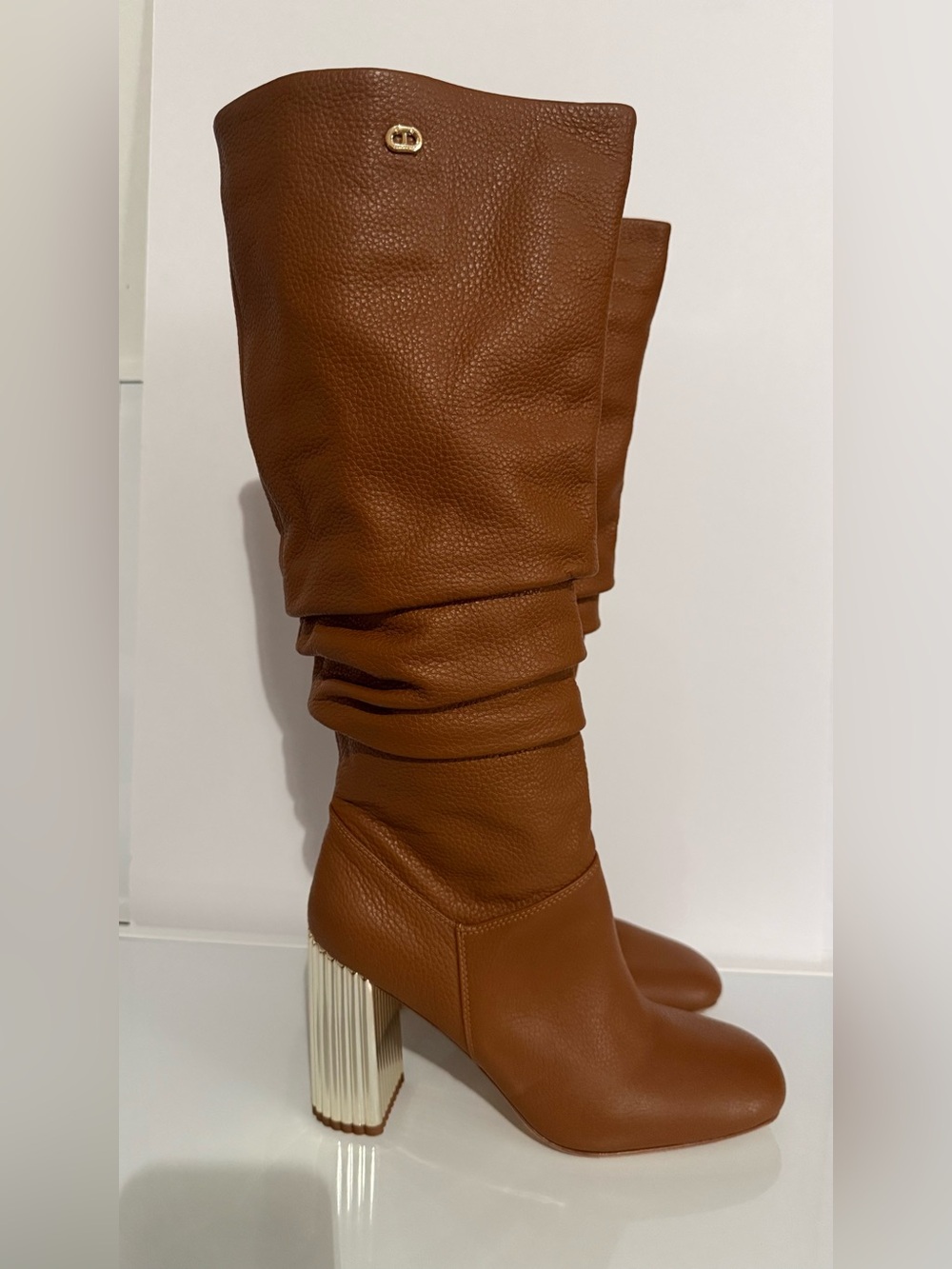 DEE OCLEPPO Bethany Slouchy Leather Knee Boots size 7.5